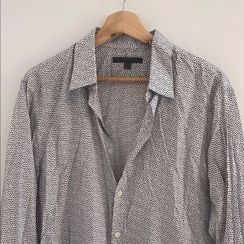 John Varvatos Black and White Casual Button Down Shirt